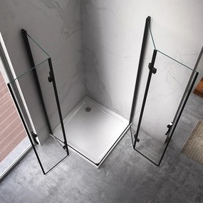 BPS-koupelny Obdĺžnikový sprchovací kút ZES KZ12B-BL 100x80 čierna/transparent - bez vaničky