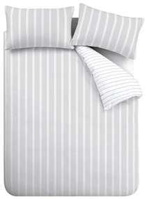 Sivé bavlnené predĺžené obliečky na dvojlôžko 230x220 cm Ashford Stripe – Bianca