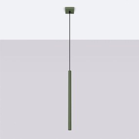 Závesné svietidlo Pastelo, 1x olivové kovové tienidlo