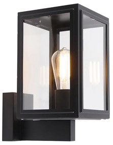 Rustikálna nástenná lampa čierna IP44 - Sutton Up