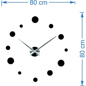 Veľké nástenné hodiny bodka (moderné hodiny na stenu) DEKORAJ 12S044S HEU-