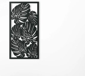 drevko Moderný obraz Listy kvetu Monstera deliciosa Rozmer obrazu: 44,5 x 22,5 cm, Farba dekorácie: Čierna
