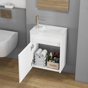 Závesná skrinka s umývadlom Houseland Lila 40 cm biela