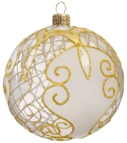 Vianočná banka priehľadná, zlatý dekor