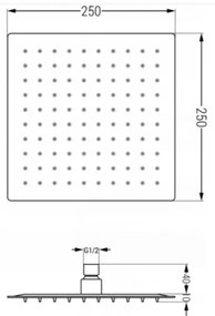 Sprchový set podomietkový MEXEN CUBE DR02 25 cm grafit