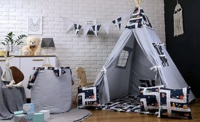 Dekoračná vlajková girlanda MESTEČKO - šedá