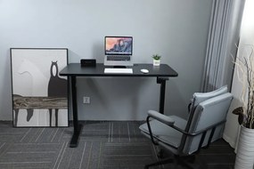 Výškovo nastaviteľný elektrický stôl BestBerg BBAT-14BB / rozmer 140x70 cm / výška 93,4-125,4 cm / čierny