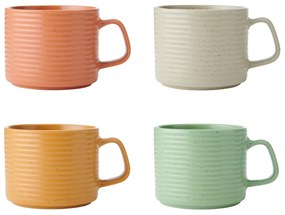 Kitchen Craft Kameninový hrnček Idilica 400 ml – set 4 ks