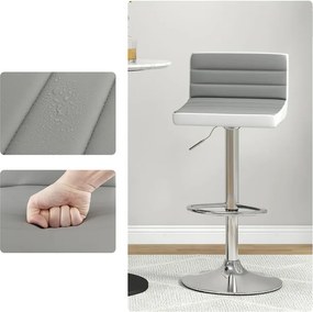 2-dielna nastaviteľná otočná barová stolička, sivá