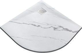Besco Štvrťkruhová sprchová vanička z SMC kompozitu VEXO MARBLE HR 90x90 BESCO-Rozmery: 90x90