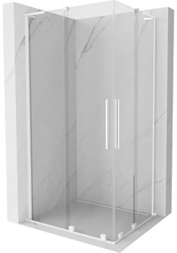 Mexen Velar L Duo, sprchový kút s posuvnými dverami 90 x 80 cm, 8mm číre sklo, biela matná, 871-090-080-02-03-20
