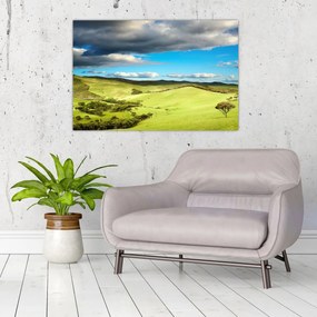 Obraz - Zelená krajina s pahorkami (90x60 cm)