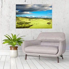 Obraz - Zelená krajina s pahorkami (90x60 cm)