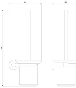OMNIRES MP60620BL - Nástenná WC štetka MODERN PROJECT matná čierna
