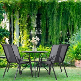 Komplet záhradného nábytku v čiernej farbe