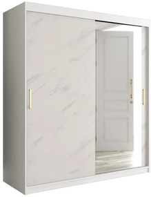 Skriňa Marmur T2 180 biely/mramor biely