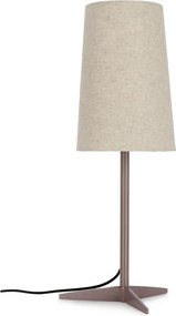 Béžová kovová stolová lampa s textilným tienidlom (výška 60 cm) Assam – Bizzotto