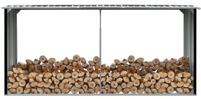 Záhradná kôlňa na drevo antracitová 330x92x153 cm galvanizovaná oceľ