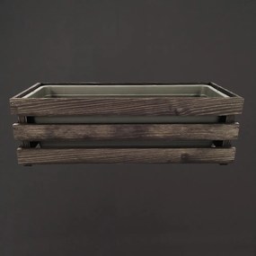 AMADEA Drevený obal na kvetináč tmavý, 52x21,5x17cm, český výrobok