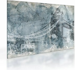 Sklenený obraz - Tower Bridge v chladných tónoch (70x50 cm)