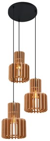 Retro závesná lampa čierna s oranžovou 3-svetlá - Felt
