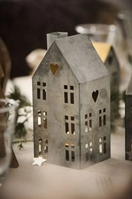 Ib Laursen Svietnik domček Stillenat House Zlaté srdce + komín