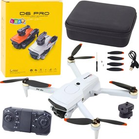 LEAN Toys Dron D6 PRO, kamera, LED svetlá, ovládanie cez aplikáciu, svetlosivý