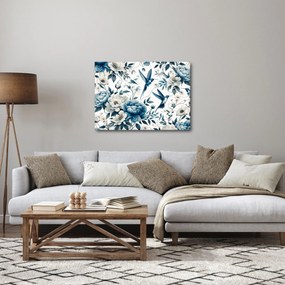 Obraz - Kolibríky s kvetmi (70x50 cm)