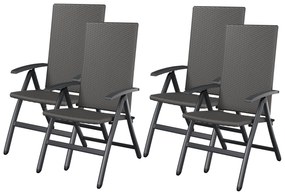 Livarno home Skladacie kreslo Valencia, sivé, 4 kusy  (800008978)
