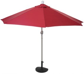 Slnečník polkruh Parla - polyester/hliník - 300cm bordová so stojanom