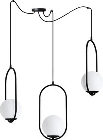 Závesné svietidlo Florence Spider, 3x biele sklenené tienidlo, b, U