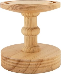 Prírodný drevený podnos so skleneným poklopom Ricco - Ø 14*34 cm