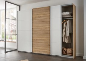 Šatníková skriňa Kulmbach, dub sonoma / biela