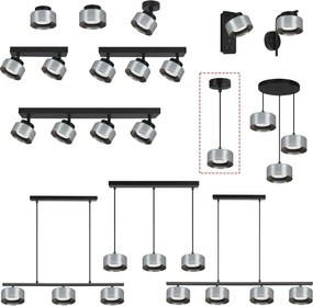 Brilagi - Luster na lanku AURA LUX 1xGX53/30W/230V čierna/dymová