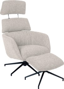 XXXLutz RELAXAČNÉ KRESLO S PODNOŽKOU, kov, textil, čierna, béžová Dieter Knoll - Kreslá - 001261001102