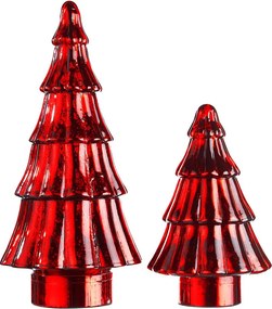 X-MAS Dekoračná jedľa sklenená 34 cm - červená