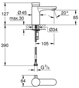 GROHE 36317000 - Samozatváracia umývadlová batéria EUROSMART COSMOPOLITAN T chróm