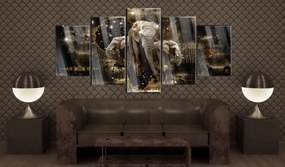 Artgeist Obraz na akrylátovom skle - Brown Elephants [Glass] Veľkosť: 200x100