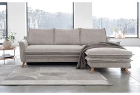 Sivobéžová rozkladacia/s úložným priestorom rohová pohovka (pravý roh/s leňoškou) Charming Charlie – Miuform