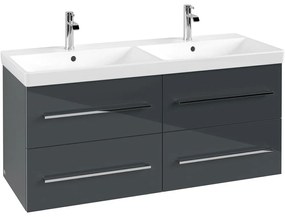 VILLEROY &amp; BOCH Avento závesná skrinka pod dvojumývadlo, 4 zásuvky, 1180 x 452 x 514 mm, Crystal Grey, A89300B1