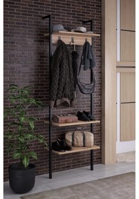 Čierna predsieňová zostava z recyklovaného dreva Nina - Kalune Design