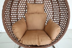 Závěsné houpací křeslo Houseland Imogen hnědé XL