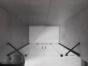 Mexen Velar Duo, posuvné sprchové dvere do otvoru 150 cm, 8mm číre sklo, brúsený grafit, 871-150-000-02-95