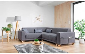 Sivá rozkladacia/s úložným priestorom rohová pohovka (ľavý roh/do L) Classy Sophie – Miuform