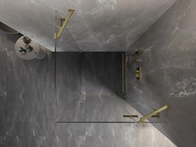 Mexen Lunar, 1-krídlový sprchový kút, pravý, 80 x 80 cm, 8mm číre sklo, zlatý profil, 834-080-080-55-00-P