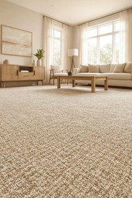 Timzo, Metrážny koberec Olympic 2814 brown, na mieru, šíře 3m,4m,5m, hnedá, filc, obývacia izba