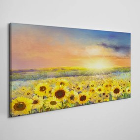 Obraz Canvas Kvety pole slnečníc