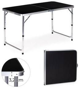 Bestent Kempingový stôl skladací 119,5x60cm Black