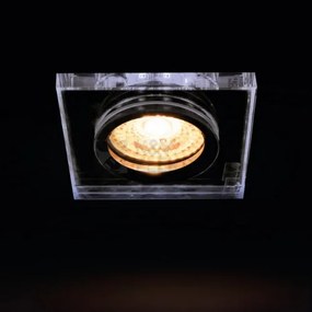 KANLUX Vstavané svetlo s LED pásikom VOLION, 1xGU10, 20W, 9x9cm, hranaté, žlté podsvietenie