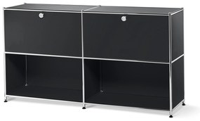 Kovová odkladacia skrinka »CN3« s nastaviteľnými výklopnými priehradkami, čierna